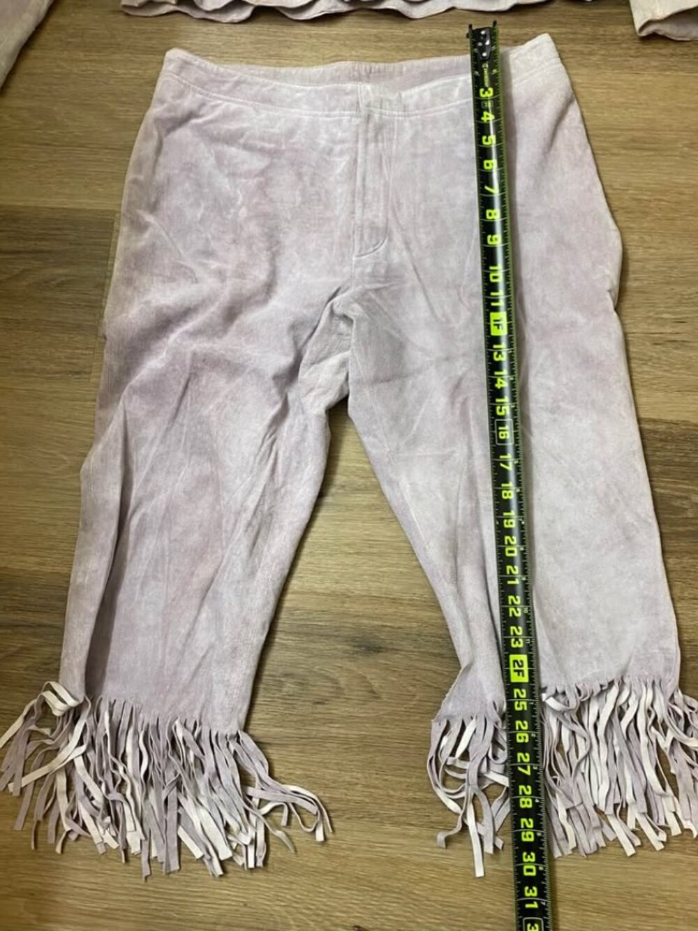 Vintage Maxima by Wilsons Leather Lavender Suede Fringe Jacket & Pants Set Y2K - Picture 2 of 10